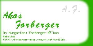 akos forberger business card